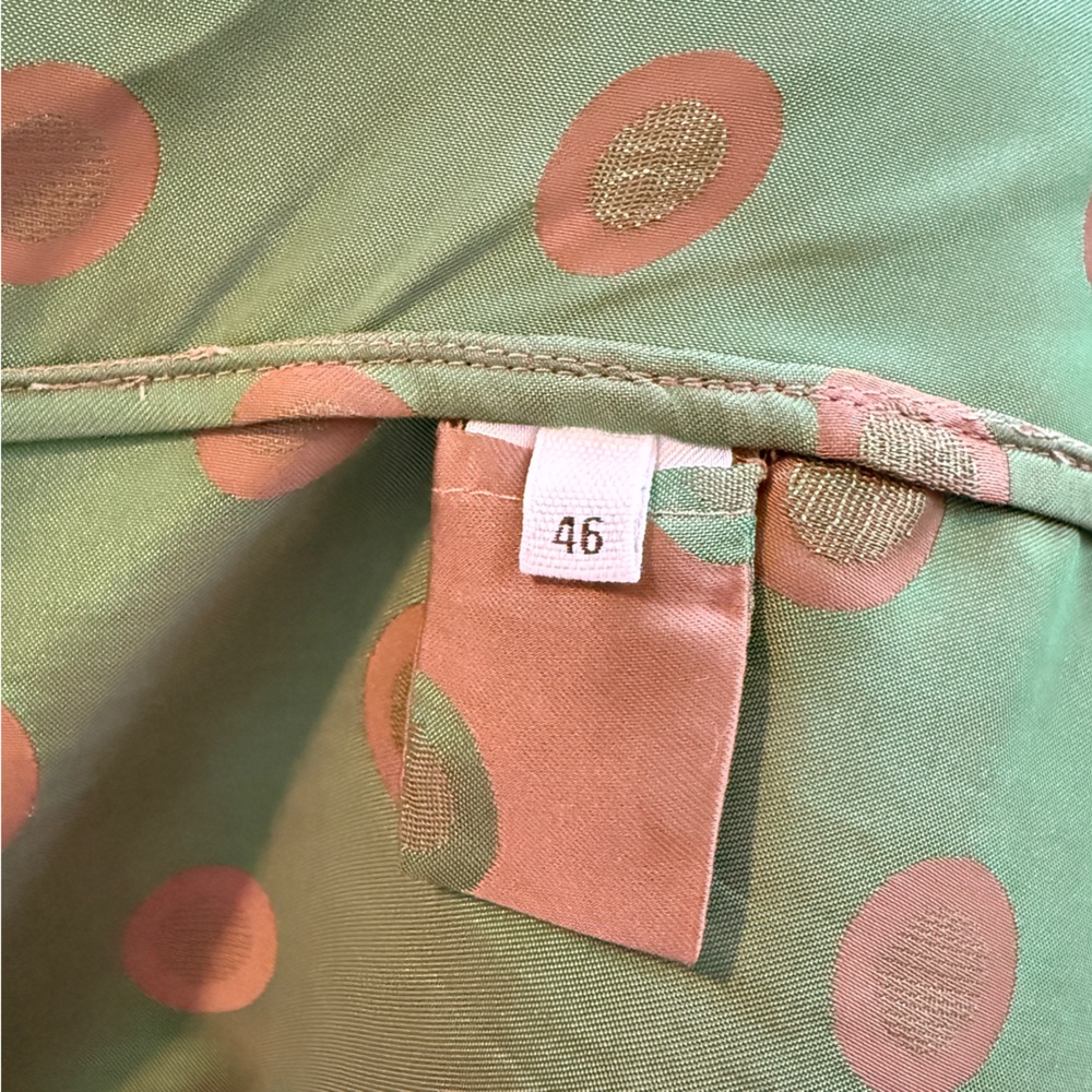 Maliparmi Tan Blazer with Green Polka Dots - Picture 7 of 16